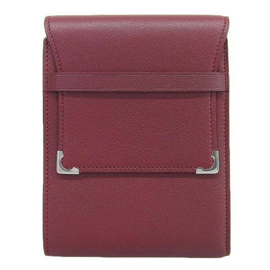 Unused With Box Cartier Current Tag L3000580-ek Cabochon Leather Wallet Trifold