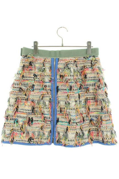 Chanel P56267v42296 Tweed Center Zip Skirt Women's 40