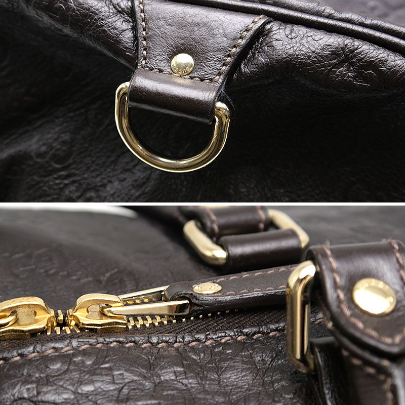 Gucci Boston Bag 206500 Guccissima Brown Travel Large Capacity