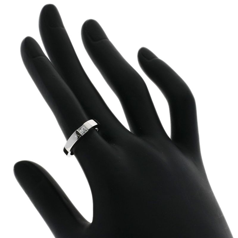 Cartier Tank Diamond #50 Ring 18K White Gold Ladies