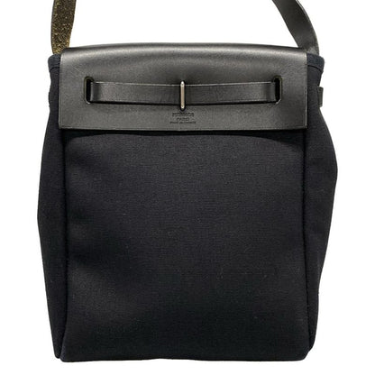 Hermes Shoulder Bag Herbag TPM Black Silver Hardware