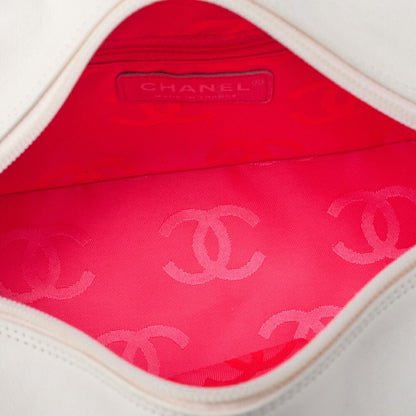 Chanel Cambon Line Calfskin Mini Tote Bag White And Black With Silver Hardware