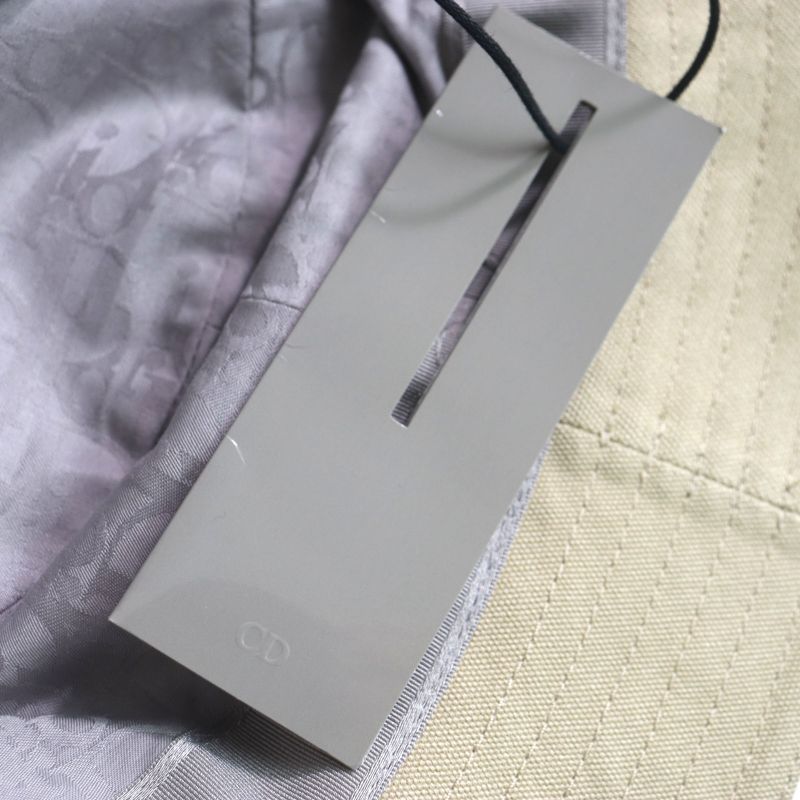  DIOR Homme 293c906i5641 100% Cotton DIOR Logo Embroidered Bucket Hat Beige S