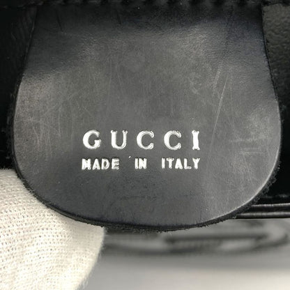 Gucci Old Gucci 000 1013 Interlocking G Shoulder Bag Handbag Black Patent