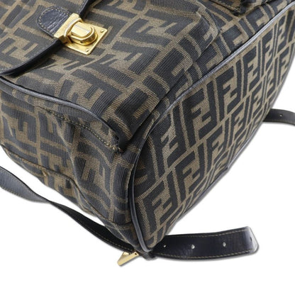 Fendi Zucca Pattern Canvas And Leather Women's Backpack And Daypack