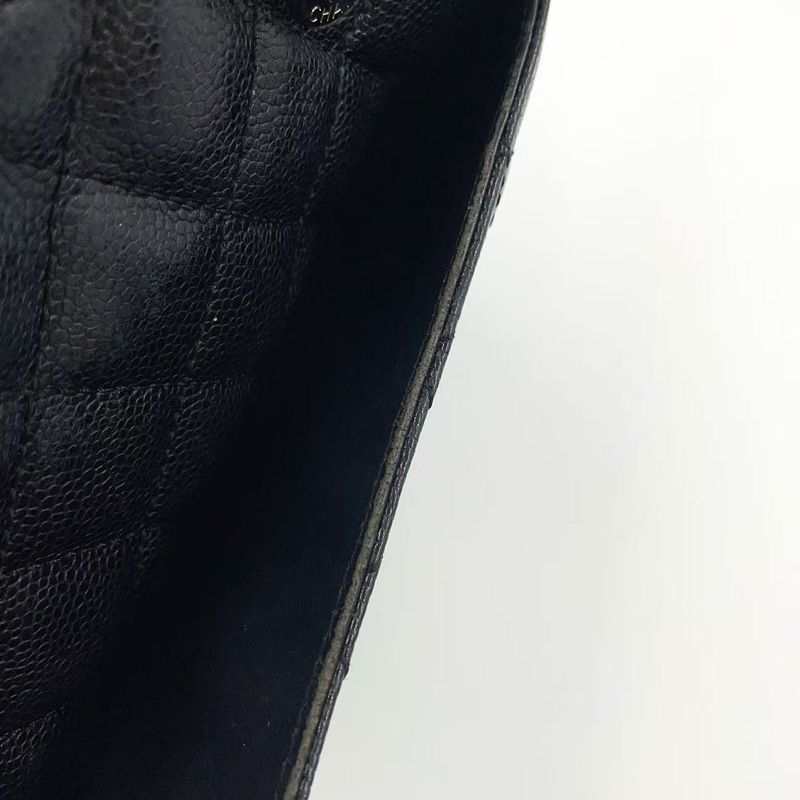 Chanel GST Tote Bag Matelasse 13th Caviar Skin Black Shoulder Bag Silver