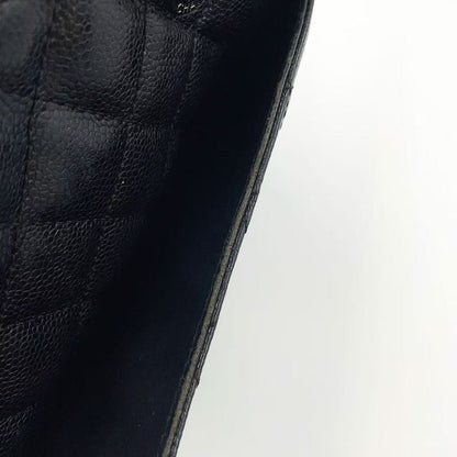 Chanel GST Tote Bag Matelasse 13th Caviar Skin Black Shoulder Bag Silver