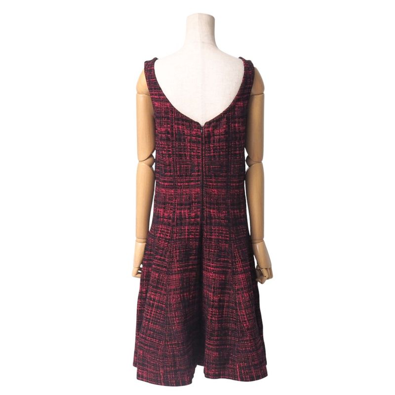 Prada Dress Size 40S Sleeveless Knit Jersey Allover Midi Flare Made In Italy