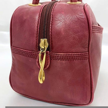 Loewe Handbag Bordeaux Anagram Excellent Condition Nappa Leather Preowned