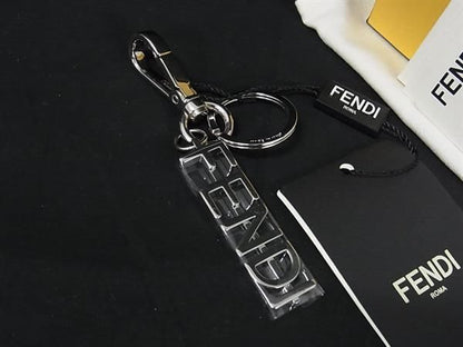 Fendi Key Holder Key Ring Bag Charm Women's Men's Silver Fr1695