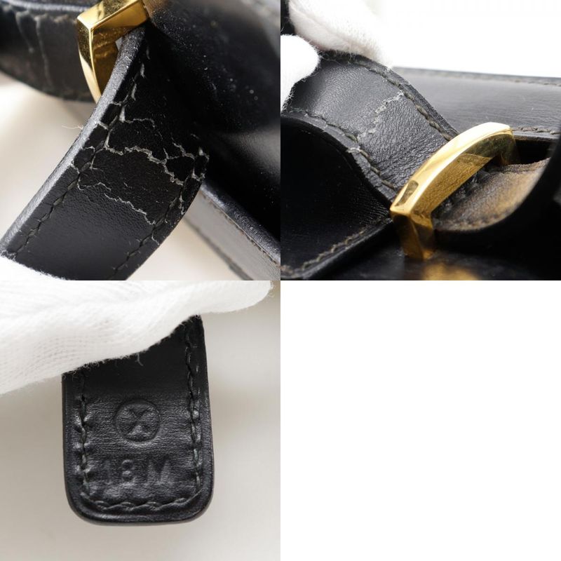 Hermes Vanity Travel Case Vintage Calf Black/beige 0X Unisex Handbag