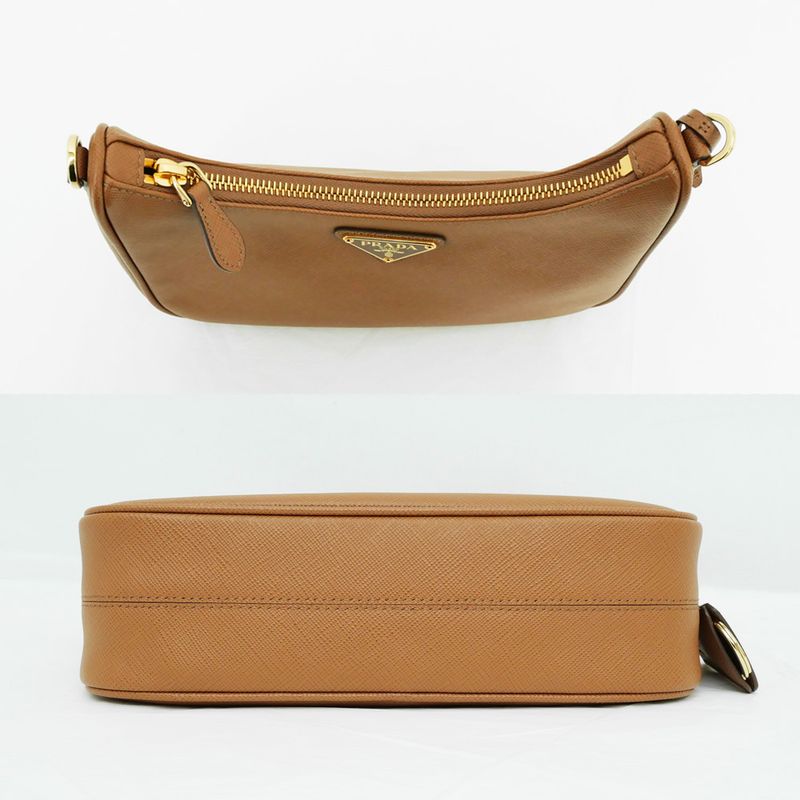 Prada Re-edition Saffiano Leather Shoulder Bag Hand 1bh204 Camel Ladies