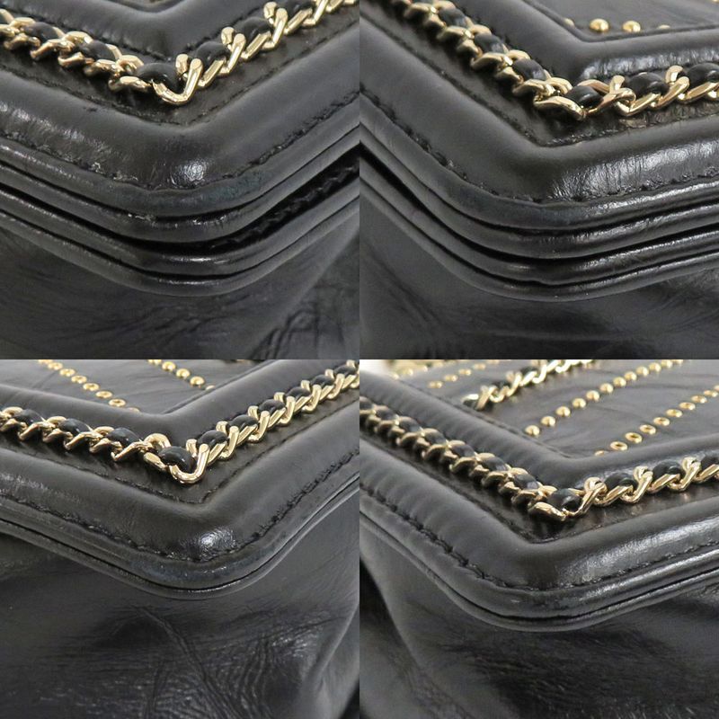 Chanel Boy Chanel 20 Chain Shoulder Flap Bag Cuff Black Studs Black