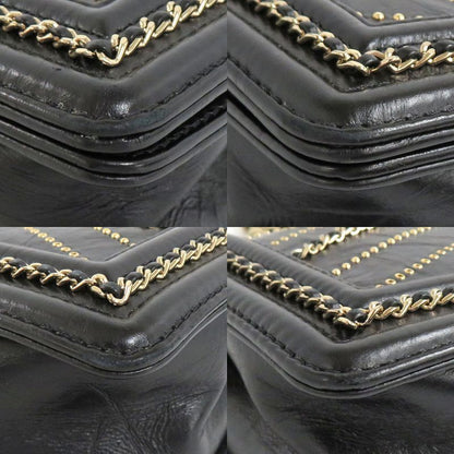 Chanel Boy Chanel 20 Chain Shoulder Flap Bag Cuff Black Studs Black