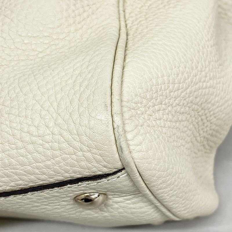 Gucci Handbag Bamboo 323660 Leather Ivory Chien Pan Gold Hardware Women