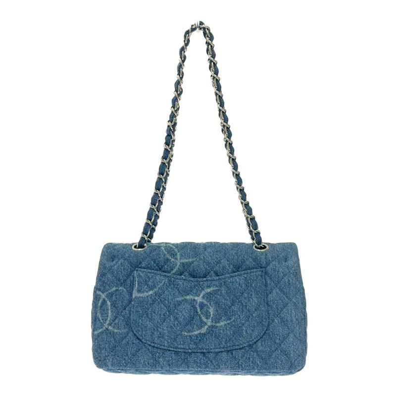 Chanel Matelasse Denim Coco Mark Print Chain Shoulder Bag Blue 465913 Shoulder