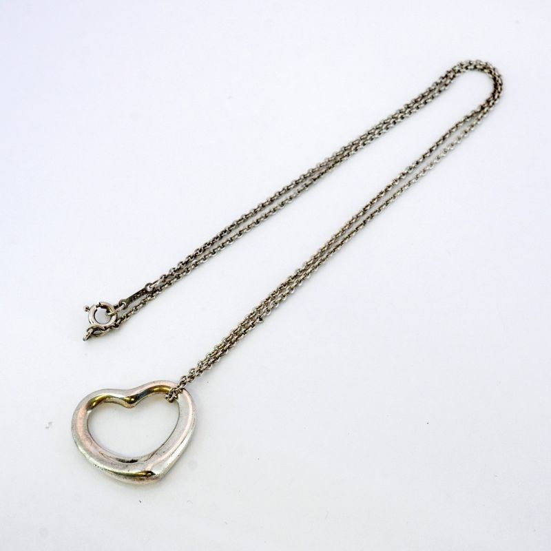 Tiffany & Co Necklace Open Heart Silver 925 Ladies