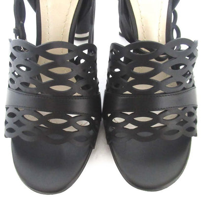 Unused Christian DIOR Tattoo Leather Ankle Strap High Heel Sandals 35.5d