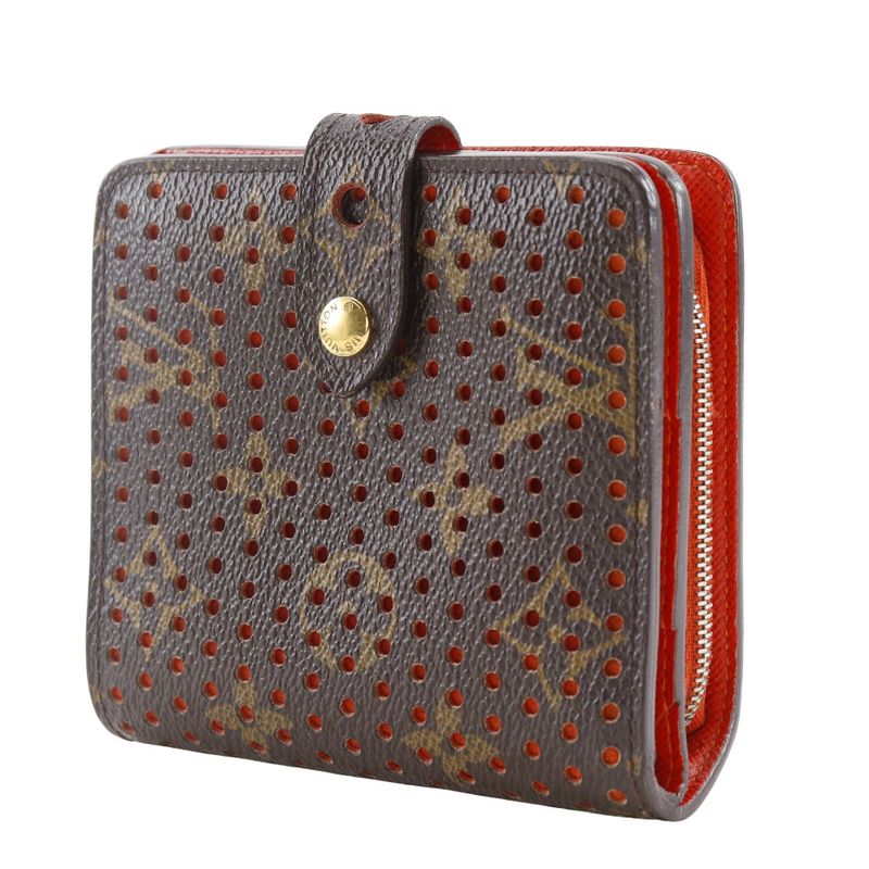 Louis Vuitton Compact Zip Perforated M95189 Monogram Perfot Orange Mi0046