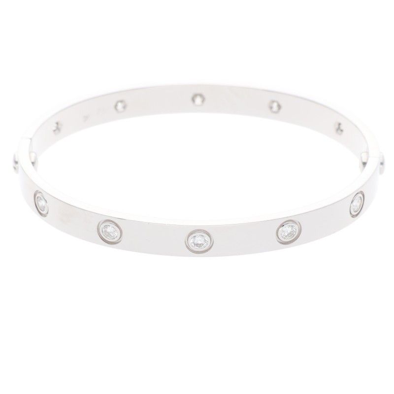 Cartier LOVE Bracelet Love Bracelet 18K White Gold Full Diamond Bracelet Men's
