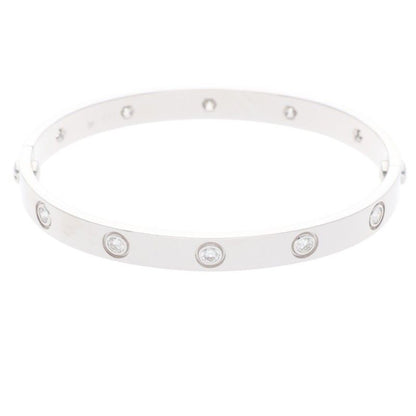 Cartier LOVE Bracelet Love Bracelet 18K White Gold Full Diamond Bracelet Men's