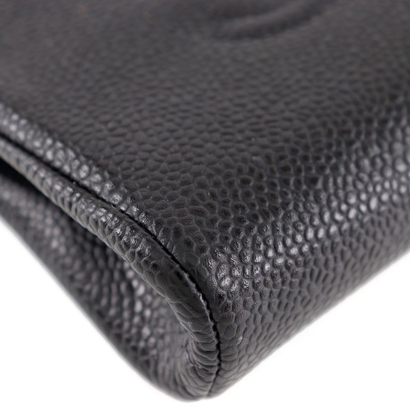 Chanel Coco Mark A13500 Caviar Skin Black Ladies Pouch