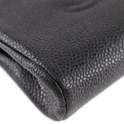 Chanel Coco Mark A13500 Caviar Skin Black Ladies Pouch