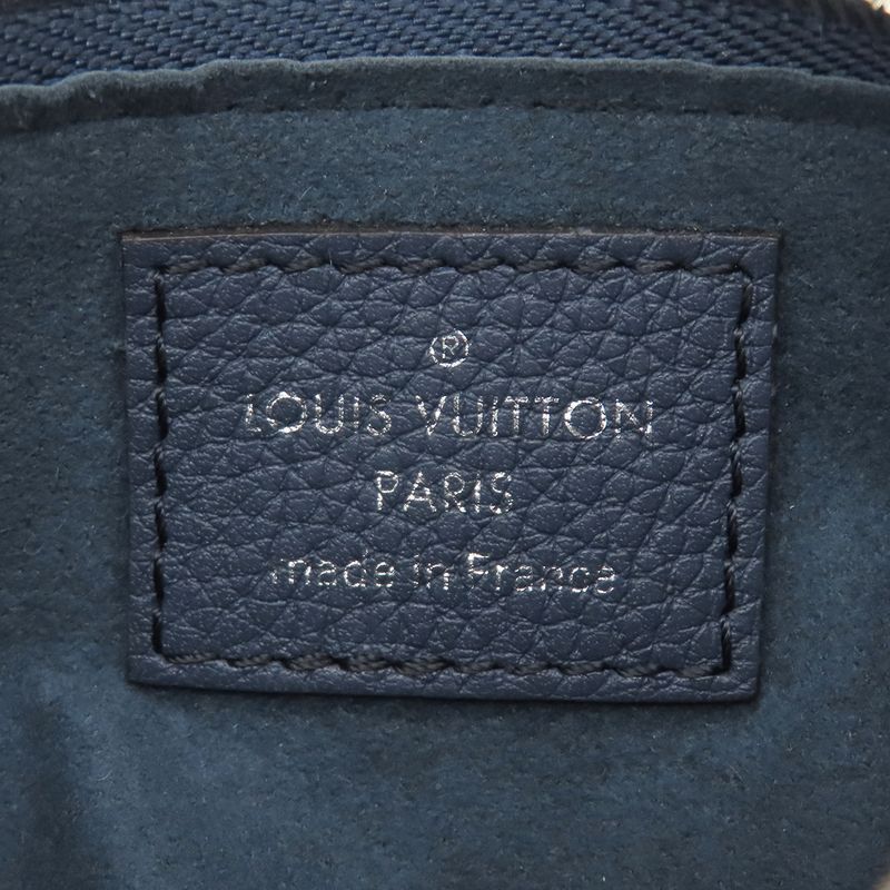 Louis Vuitton Coin Case Pochette Cles Monogram Mahina Navy Silver Hardware Navy