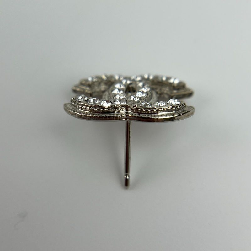 Chanel Coco Mark Accessories Earrings Silver A11V Vintage Ladies