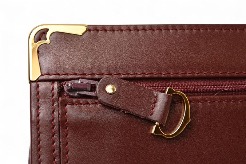 Cartier Clutch Bag Must Line Cartier Vintage Men's Bag Leather Bordeaux