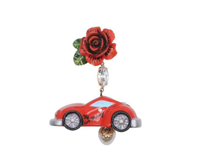 Dolce & Gabbana Earrings Faux Pearl Rhinestone Rose — view 3