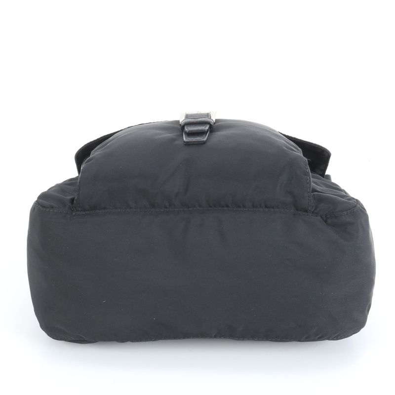 Prada Tessuto Nylon Triangle Logo Leather Shoulder Bag Crossbody Messenger