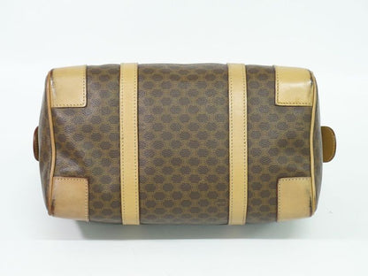 Authentic Celine Macadam Mini Boston Bag Handbag PVC Brown Macadam Bag Pre-owned