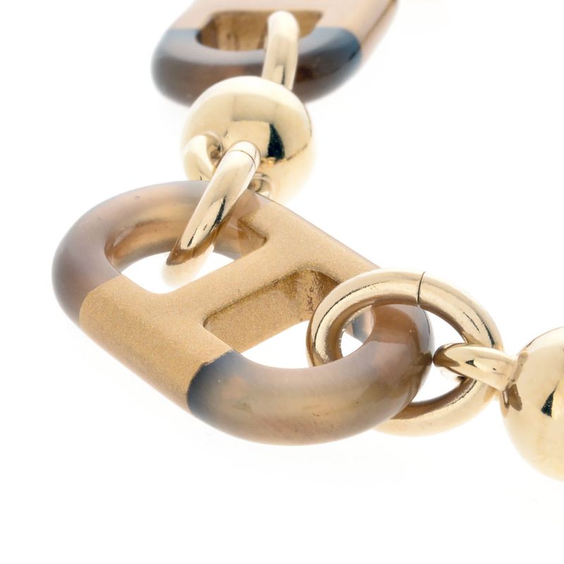 Hermes Sur Mer Necklace Metal Buffalo Horn Gold Chaine D'ancre GP