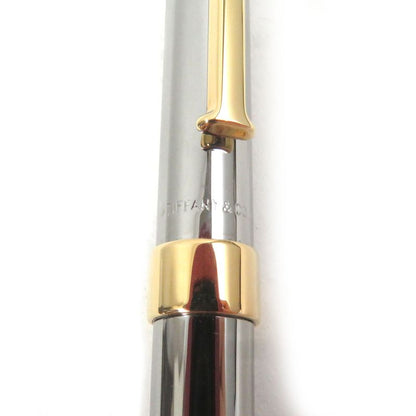 Tiffany & Co T-clip Twist Ballpoint Pen Stationery Silver Gold With Box Men's