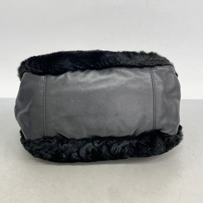 Chanel Shoulder Bag Lambskin Black Silver Hardware Women