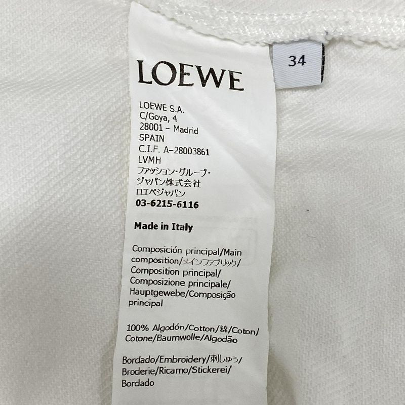 Loewe Short Sleeve Shirt Size 34 S Women - S359y13x53 White Cotton