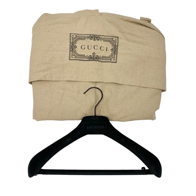 Gucci Single Breasted Coat Outer Chester Long Wool Beige Black