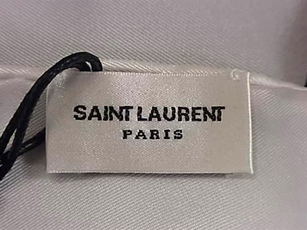Saint Laurent 100% Silk Scarf Handkerchief Women Men White Fa1150