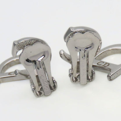 Christian Dior Earring Swing Metal Silver CD Logo Accessory Plated Ladies Women