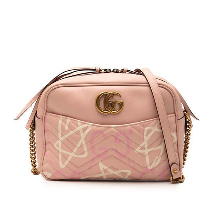 Gucci GG Marmont Ghost Chain Shoulder Bag 443499 Pink Leather Ladies Gucci