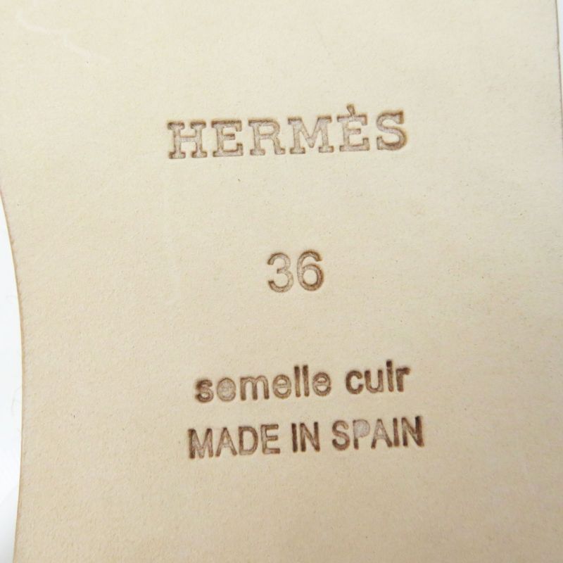 Hermes Guapa Chaine D'ancre Espadrilles Leather Shoes White 36 With Box And