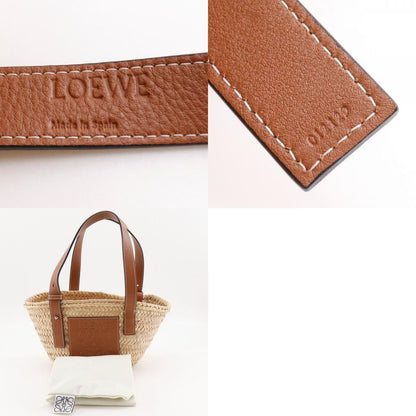Loewe Basket Bag Small Bag Raffia X Leather Brown Women's Tote Bag