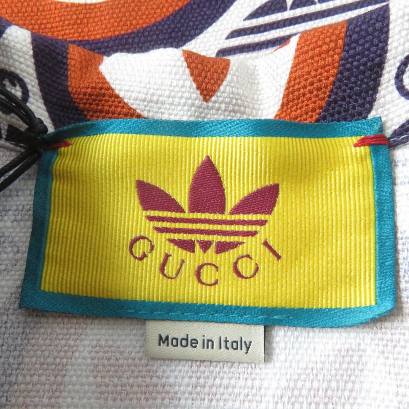 Gucci×adidas 703002 Trefoil Logo Total Short Sleeve Shirt Orange 36 Made In