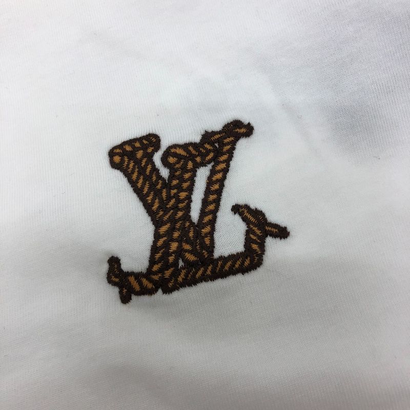 Louis Vuitton Short Sleeve T-shirt Graphic Embroidered 1afxnm Cotton White