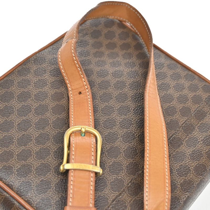 Celine Carriage Motif Shoulder Bag Macadam PVC Leather 31ka940