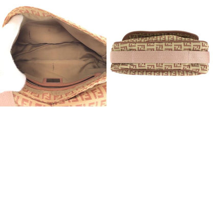 Fendi Zucchino Beige Pink Silver Hardware Canvas/leather Shoulder Bag Pochette
