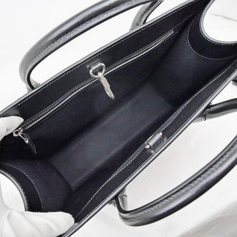 Gucci Tote Bag Interlocking G 2WAY Hand Black Shoulder - Leather 674155