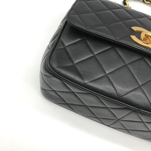 Chanel Quilted Big CC Logo Chain Shoulder Bag Black