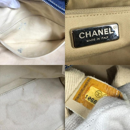 Chanel Shoulder Bag CC Coco Mark Chain Logo W Chain Denim Blue